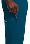 Caribbean Blue - Men's 5-Pocket Straight Leg Scrub Pants (View 3)