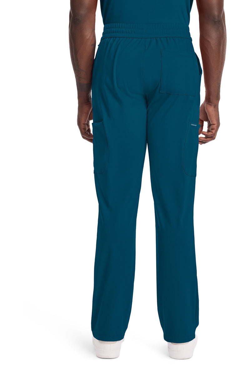 Caribbean Blue - Cherokee Achieve Men Scrub Pants - Back View