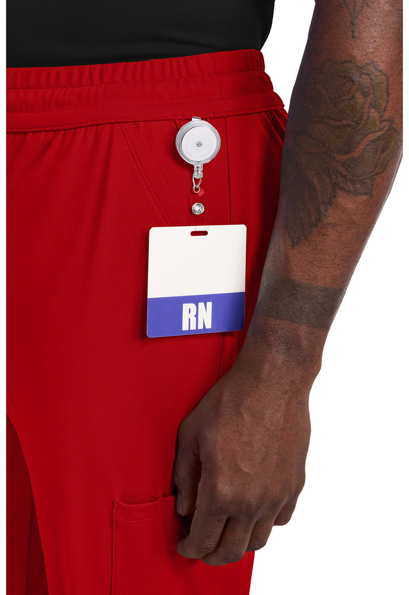 RED - Men's 5-Pocket Straight Leg Scrub Pants (View 4)