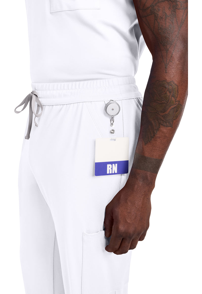 WHITE - Men's 5-Pocket Straight Leg Scrub Pants (View 4)