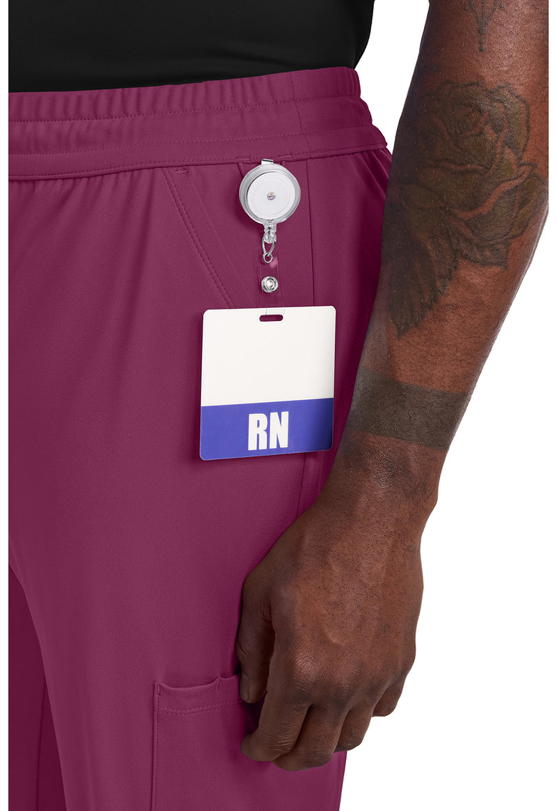 Wine - Men's 5-Pocket Straight Leg Scrub Pants (View 4)