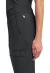 Black - Women's Mid Rise Tapered Leg Pull-on Scrub Pants (View 2)