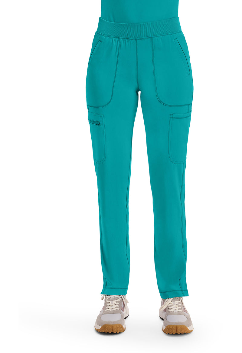 Teal Blue - Cherokee IN Infinity Women Scrub Pants - Front View
