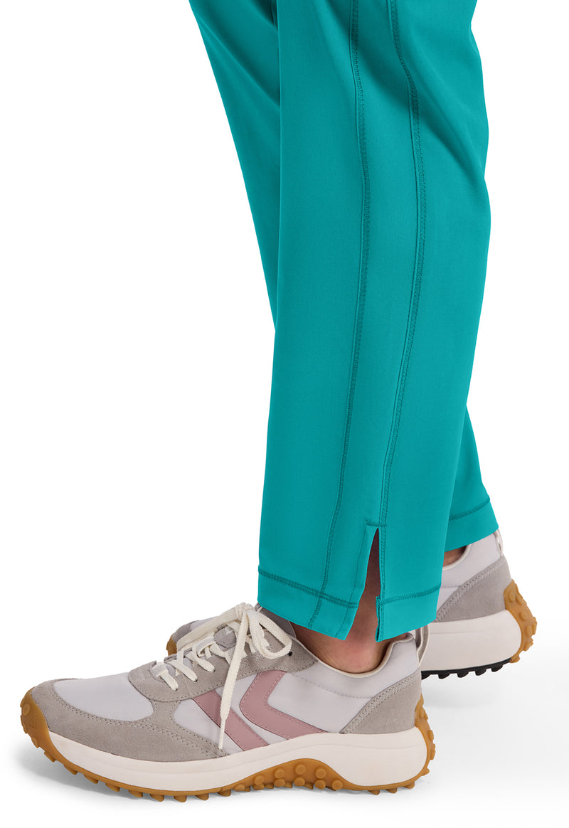 teal blue - Mid Rise Tapered Leg Pull-on Pant (View 3)