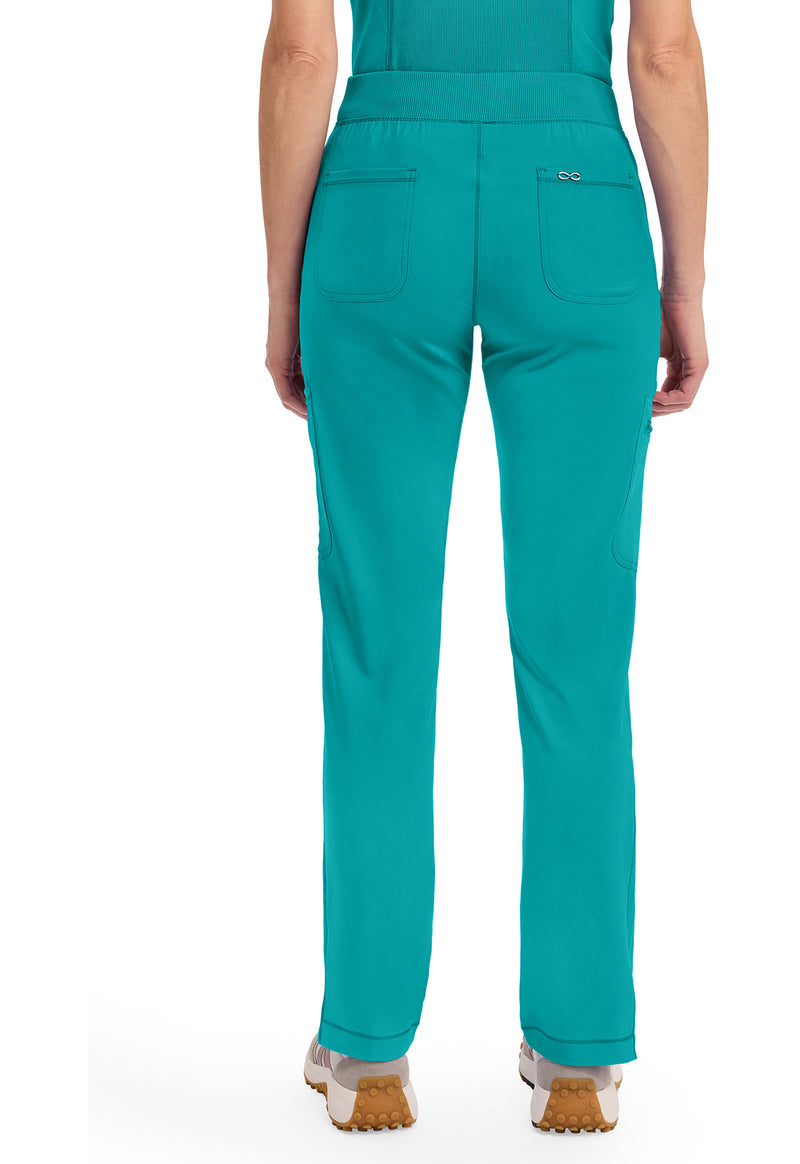 Teal Blue - Cherokee IN Infinity Women Scrub Pants - Back View