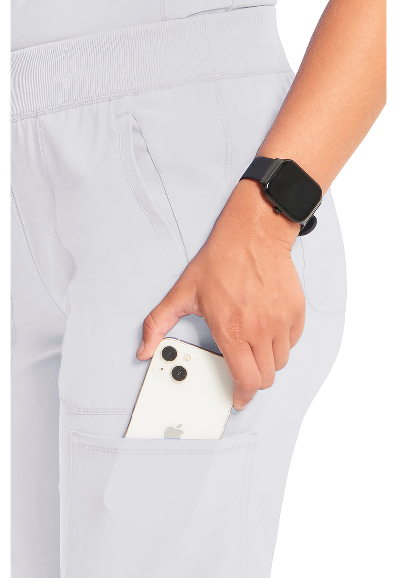 white - Mid Rise Tapered Leg Pull-on Pant (View 3)
