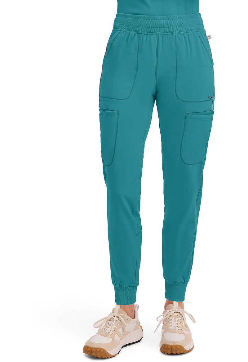 Teal Blue - Cherokee IN Infinity Women Scrub Pants - Front View