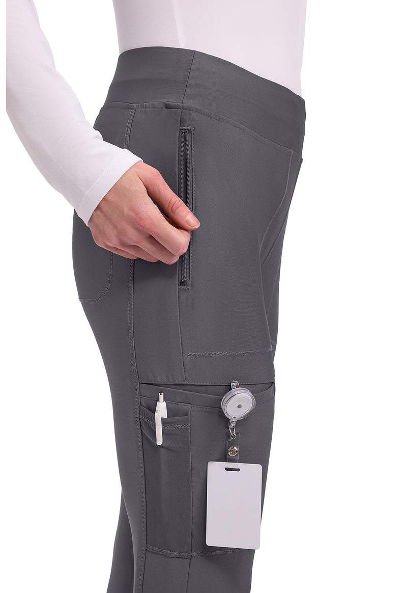 pewter - Mid Rise Tapered Leg Drawstring Pant (View 2)