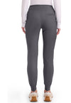 pewter - Mid Rise Tapered Leg Drawstring Pant (Back)