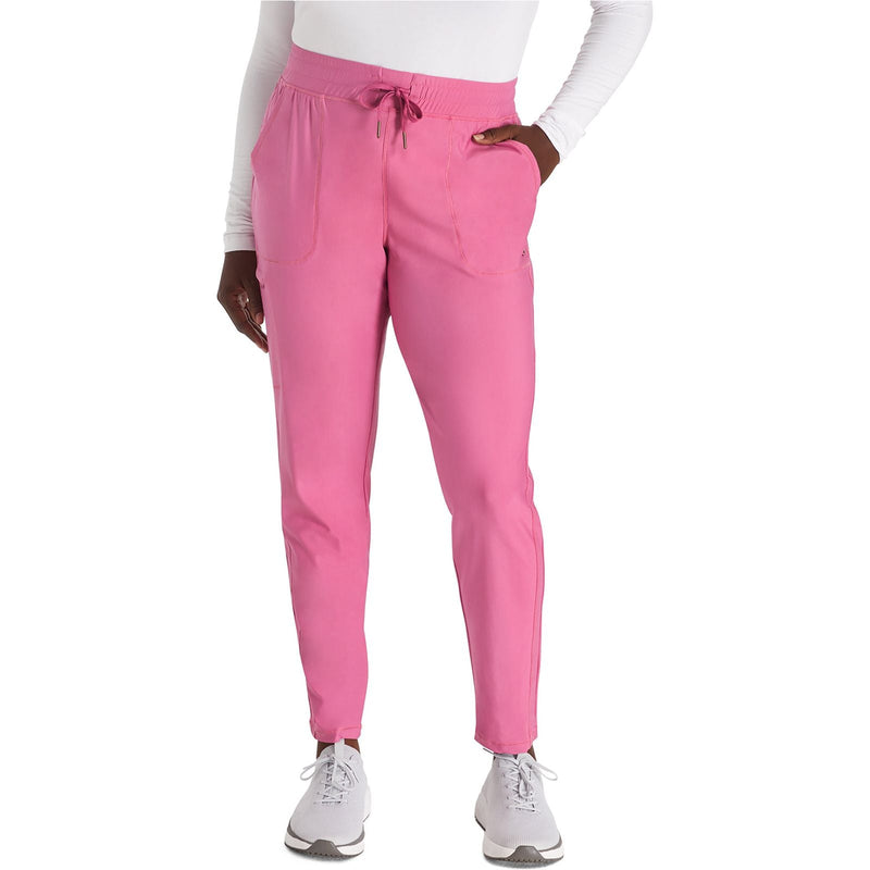 blush berry - Mid Rise Tapered Leg Drawstring Pant
