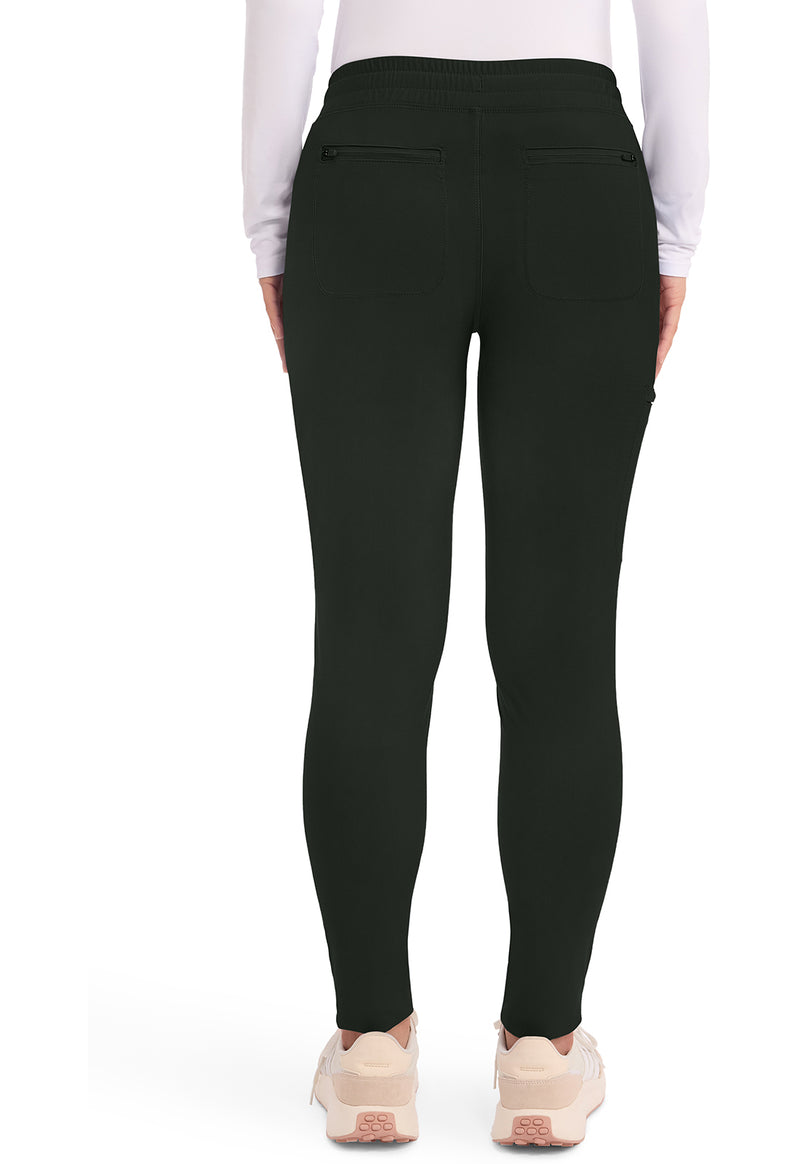 olive branch - Mid Rise Tapered Leg Drawstring Pant (Back)
