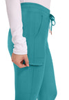 teal blue - Mid Rise Tapered Leg Drawstring Pant (View 4)