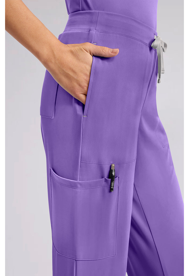 Lilac Bloom - Women's 5-Pocket Straight Leg Scrub Pants – Petite (View 3)