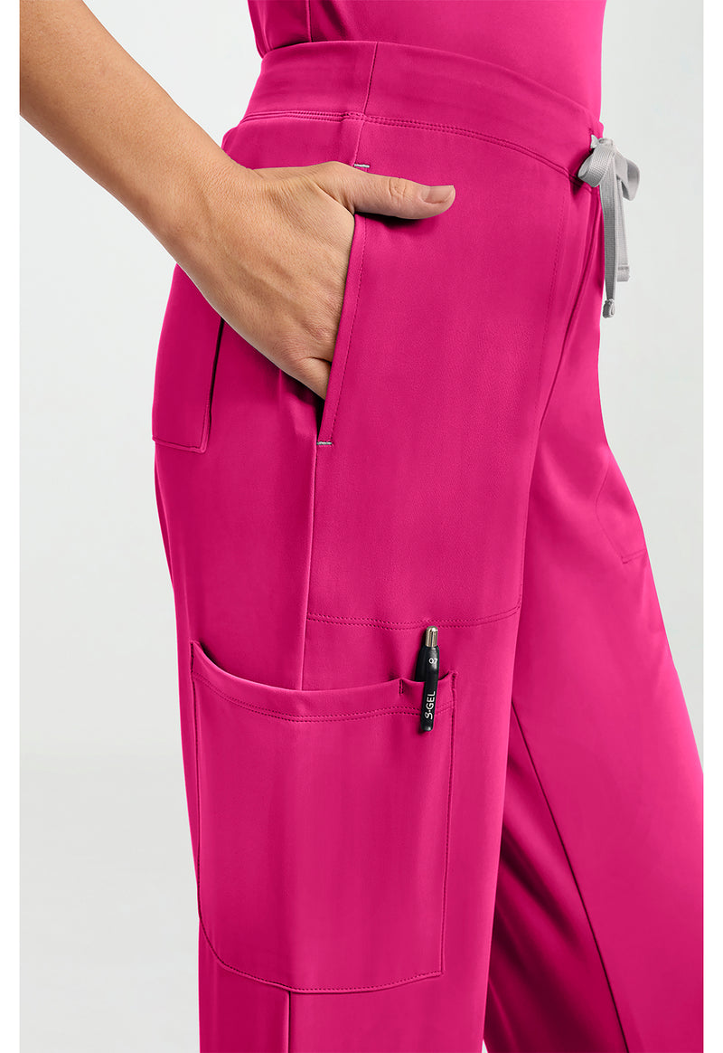 Tropical Hibiscus - Women's 5-Pocket Straight Leg Scrub Pants – Petite (View 3)