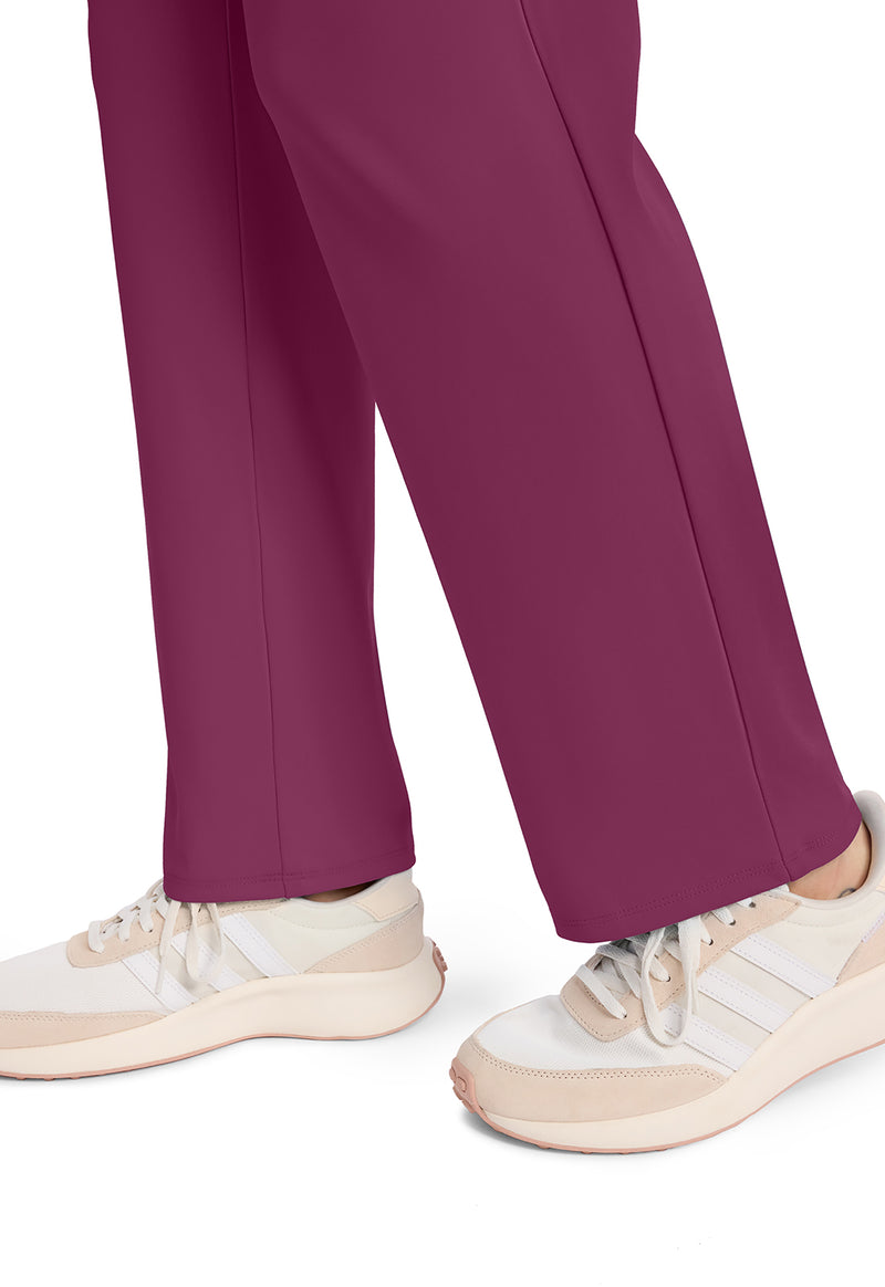 Wine - Women's 5-Pocket Straight Leg Scrub Pants – Petite (View 4)