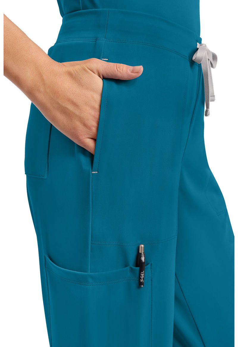 Caribbean Blue - Women's 5-Pocket Straight Leg Scrub Pants – Regular (View 3)