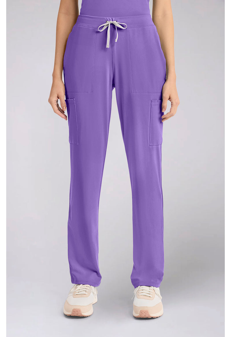 Lilac Bloom - Cherokee Achieve Women Scrub Pants - Front View