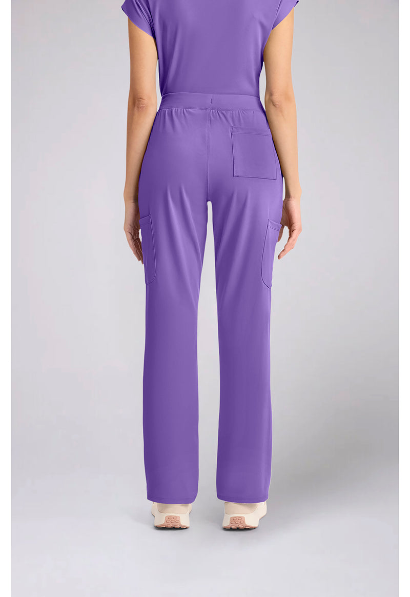 Lilac Bloom - Cherokee Achieve Women Scrub Pants - Back View