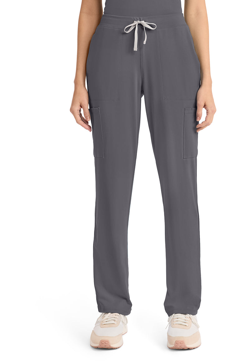 Pewter - Cherokee Achieve Women Scrub Pants - Front View
