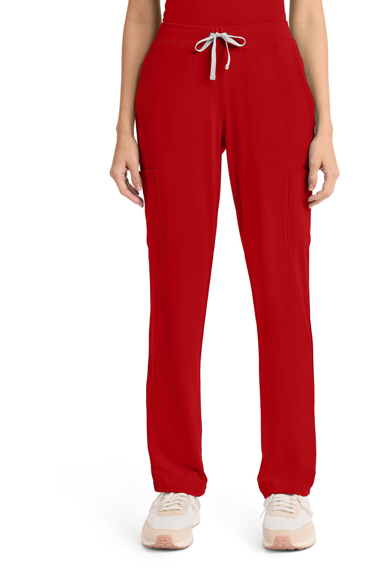 RED - Cherokee Achieve Women Scrub Pants - Front View