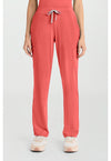 True Coral - Cherokee Achieve Women Scrub Pants - Front View