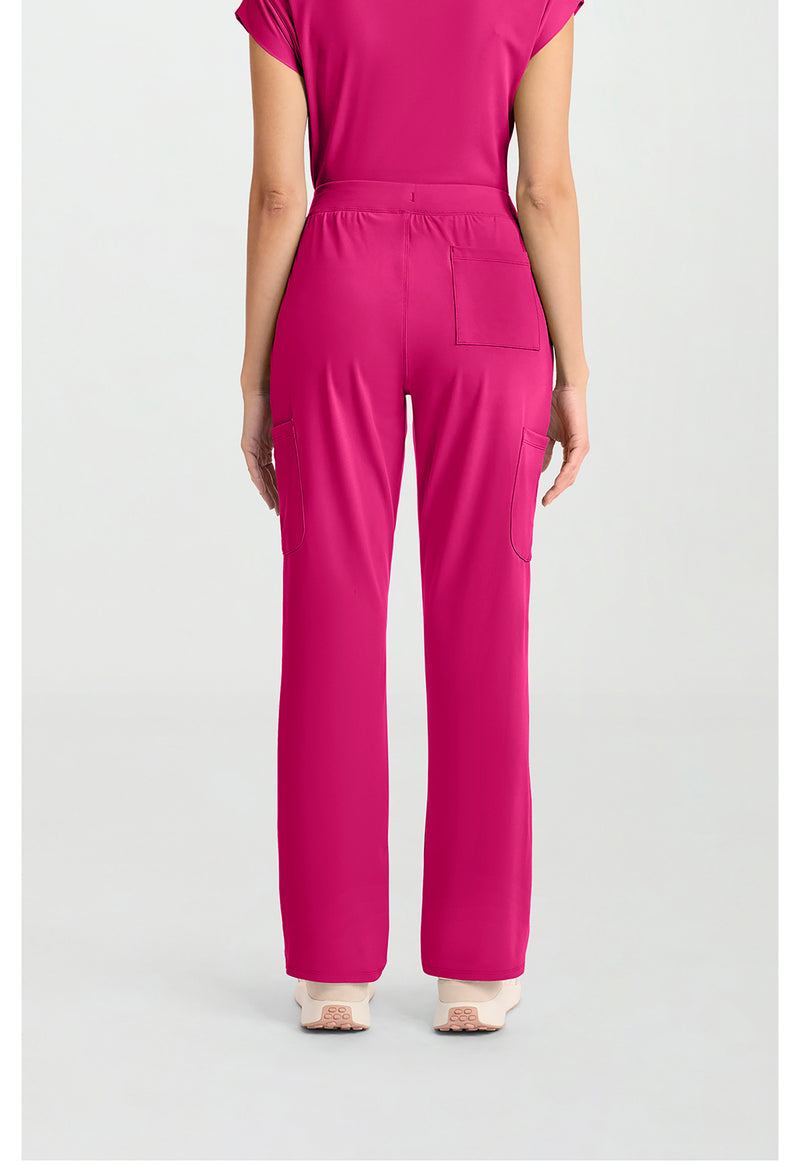 Tropical Hibiscus - Cherokee Achieve Women Scrub Pants - Back View