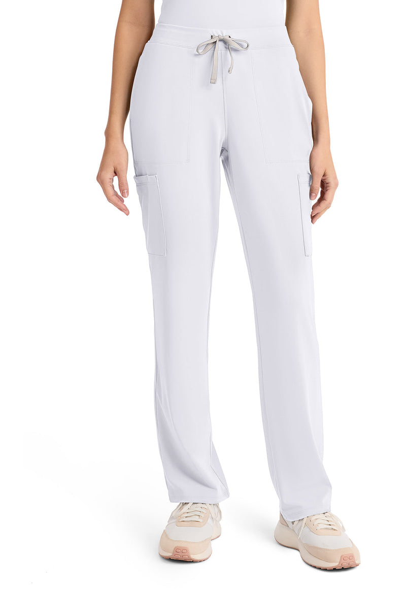 WHITE - Women's 5-Pocket Straight Leg Scrub Pants