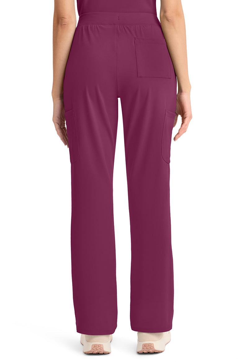 Wine - Cherokee Achieve Women Scrub Pants - Back View