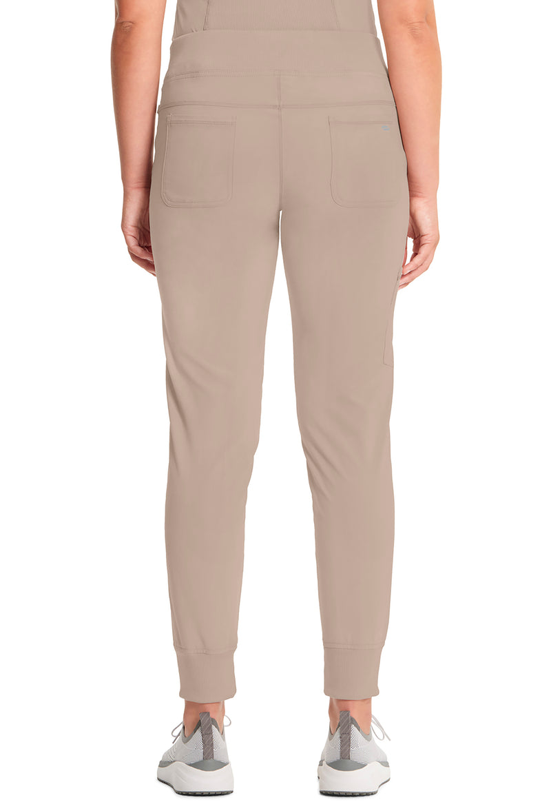 Khaki - Cherokee IN Infinity Women Scrub Pants - Back View
