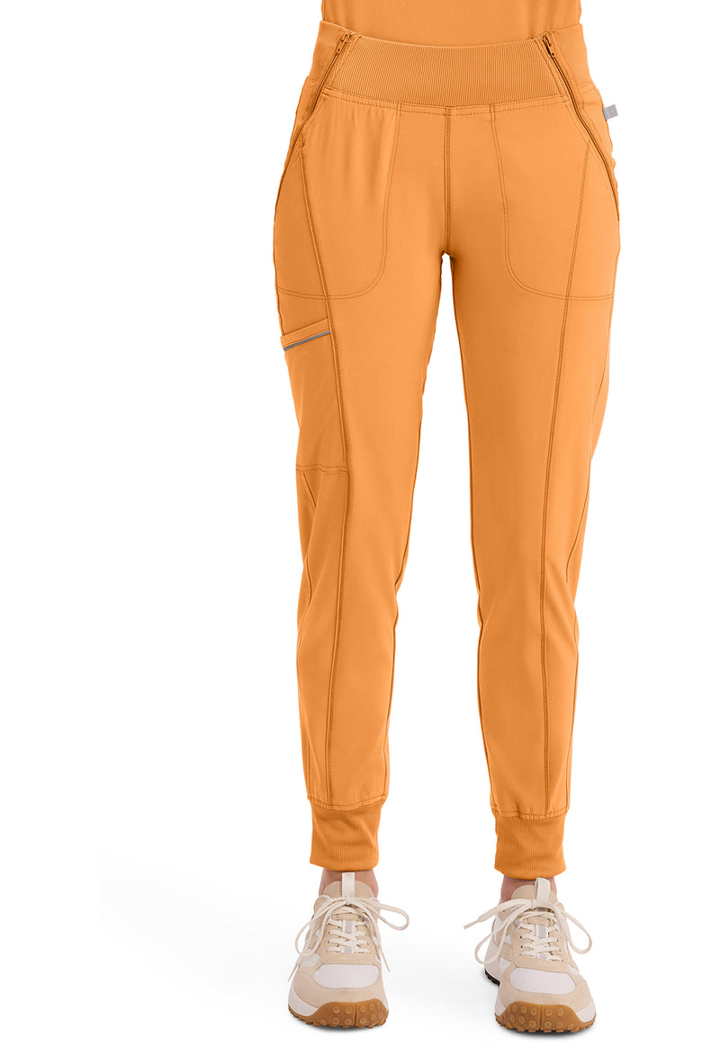 Orange Sunrise - Cherokee IN Infinity Women Scrub Pants - Front View