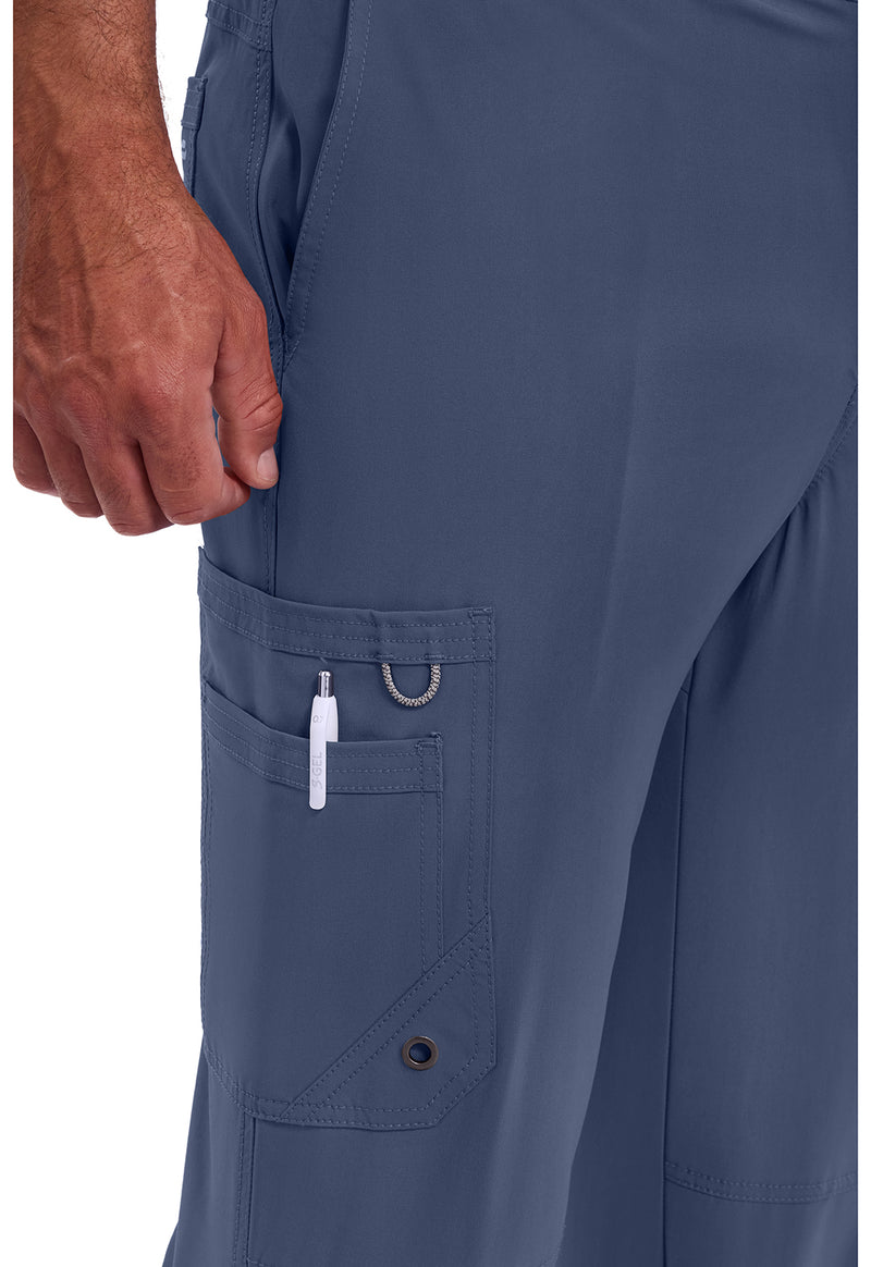 Navy - Men's Fly Front Scrub Pants – Short (View 3)
