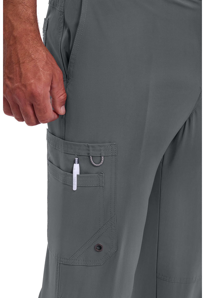 Pewter - Men's Fly Front Scrub Pants – Short (View 3)