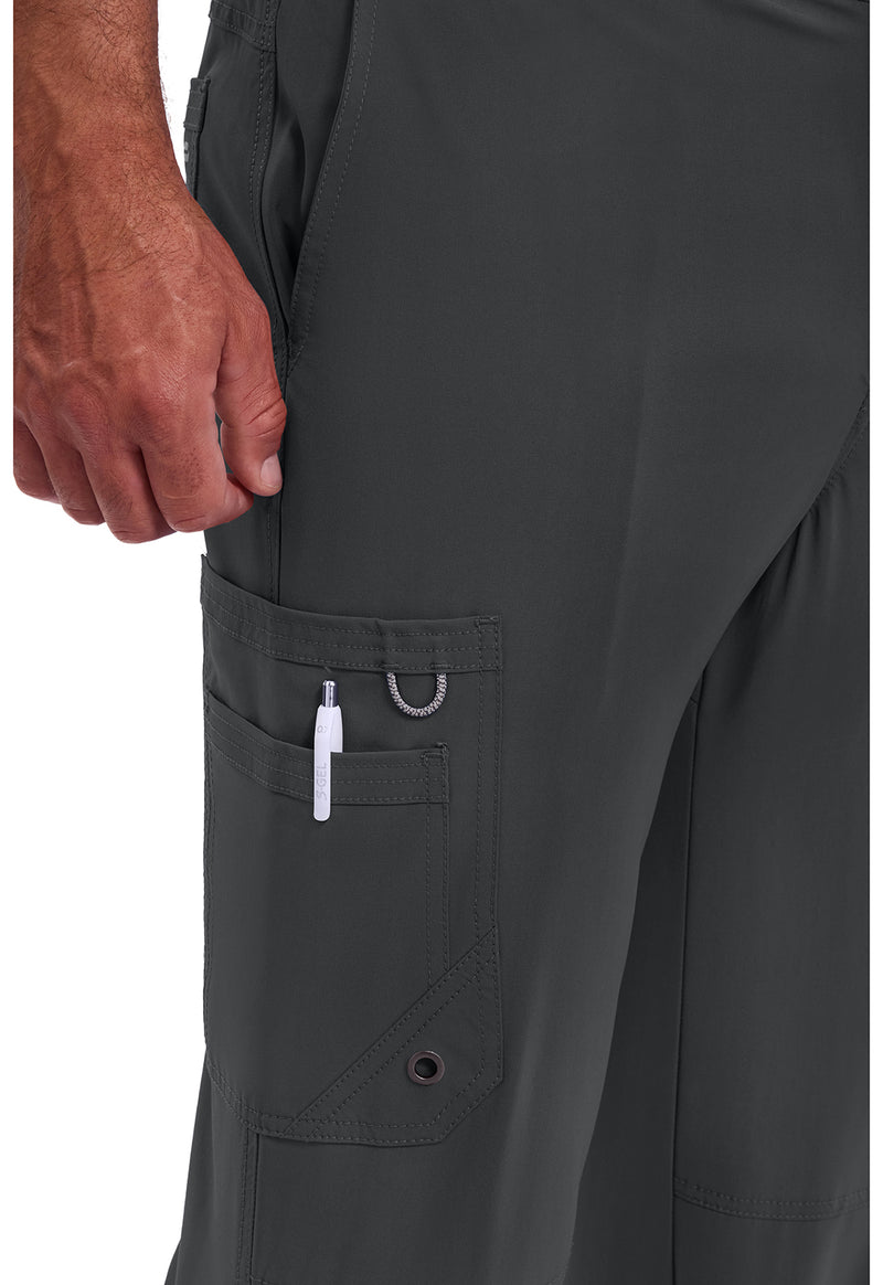 Black - Men's Fly Front Scrub Pants – Tall (View 3)