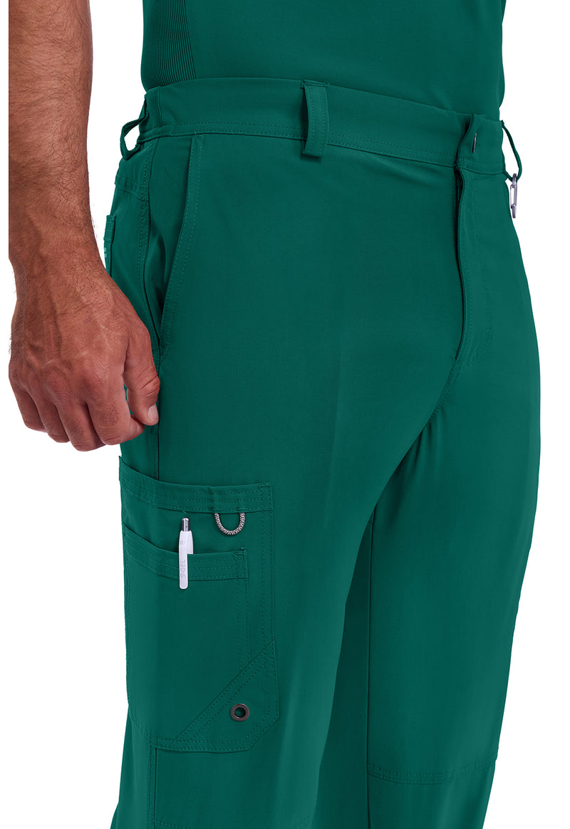 Hunter Green - Men's Fly Front Scrub Pants – Tall (View 3)