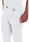 White - Men's Fly Front Scrub Pants – Tall (View 2)