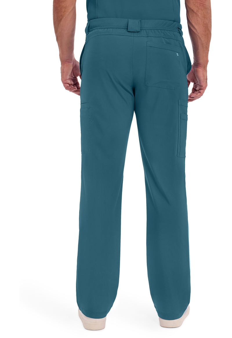 Caribbean Blue - Cherokee IN Infinity Men Scrub Pants - Back View