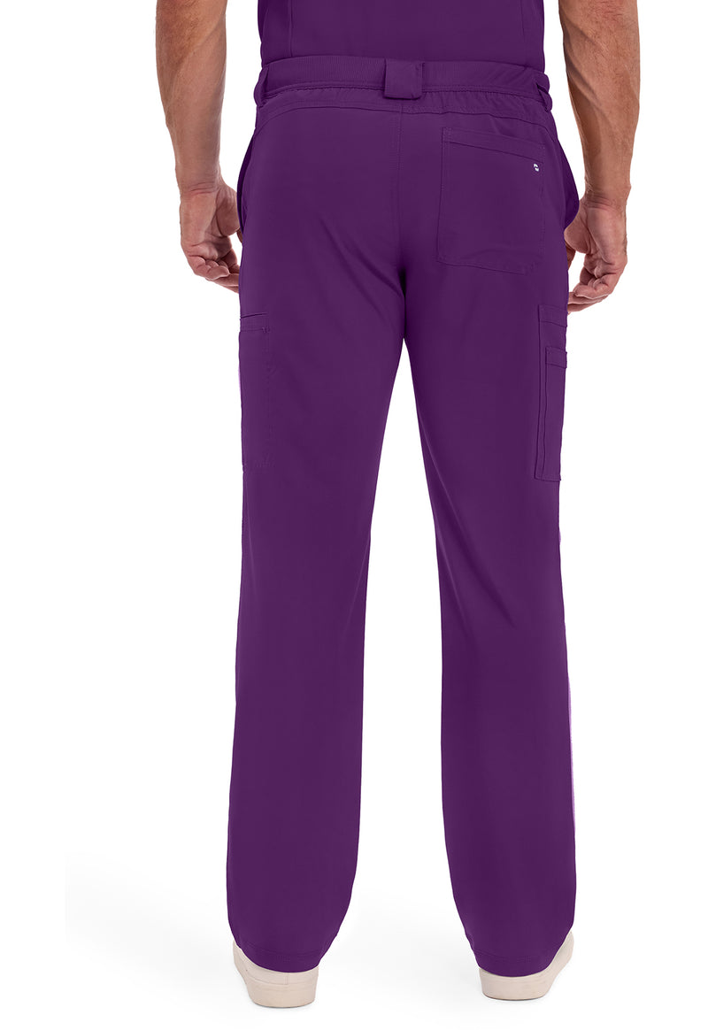Eggplant - Cherokee IN Infinity Men Scrub Pants - Back View