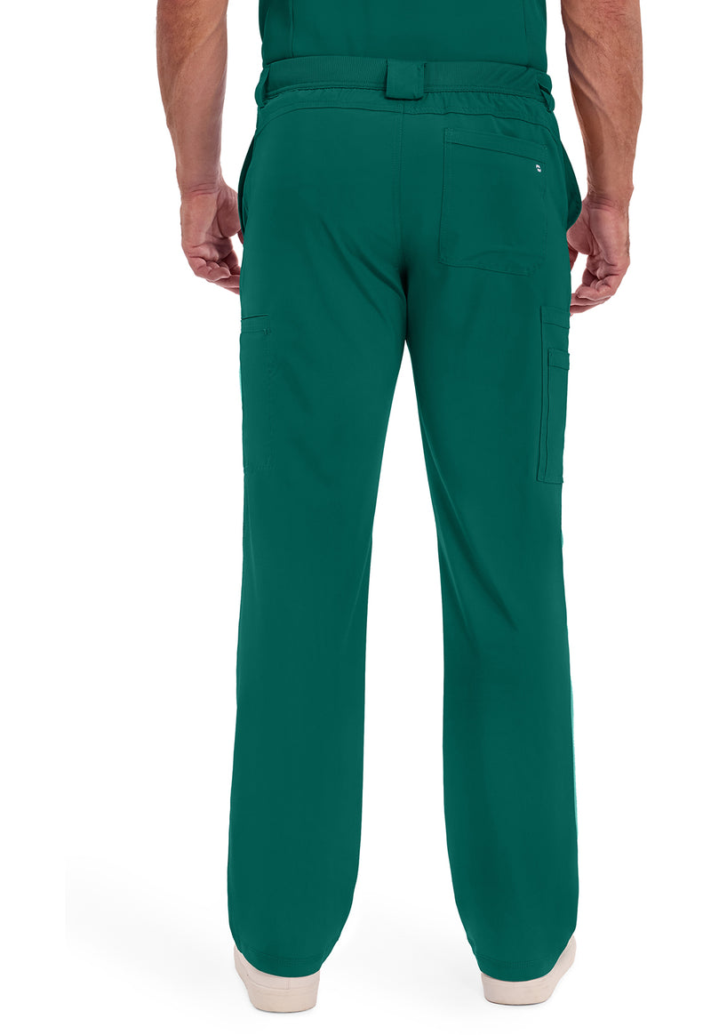 Hunter Green - Cherokee IN Infinity Men Scrub Pants - Back View