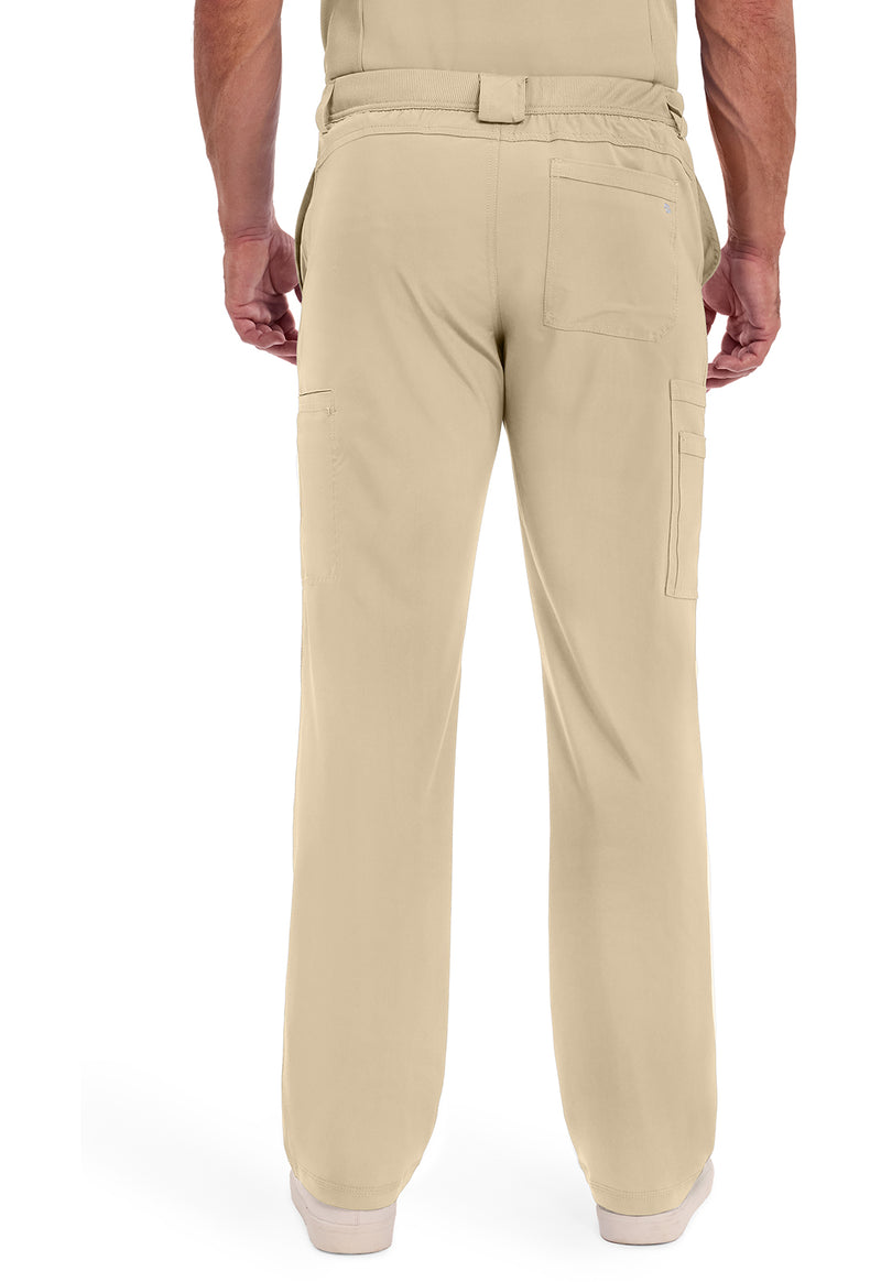 Khaki - Cherokee IN Infinity Men Scrub Pants - Back View