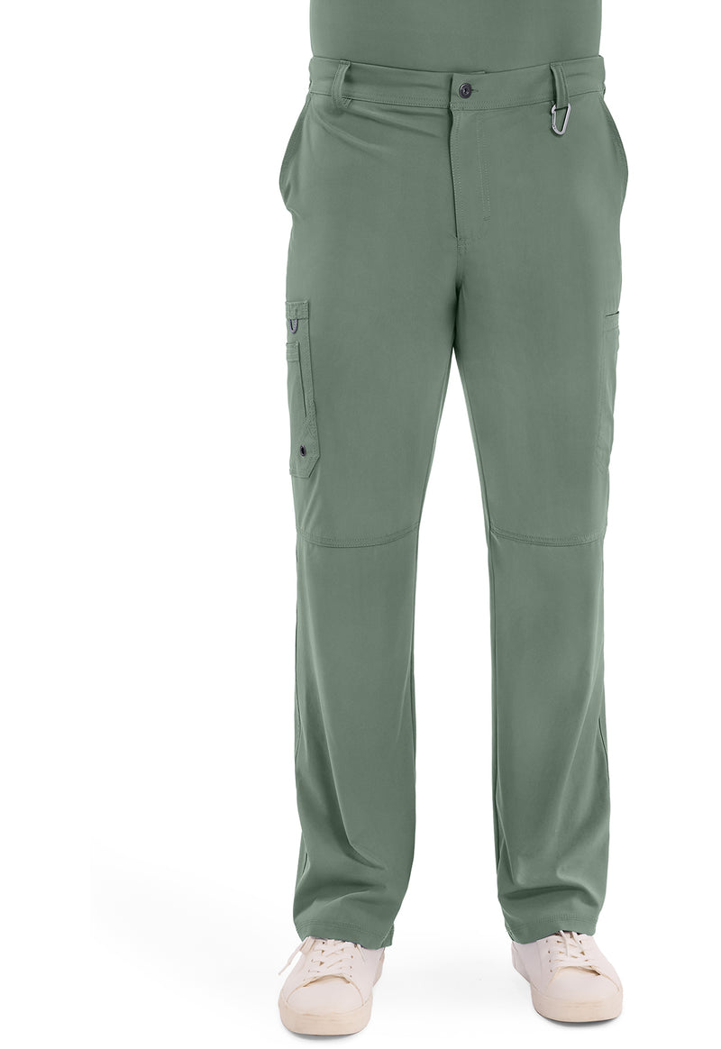 Olive - Cherokee IN Infinity Men Scrub Pants - Front View