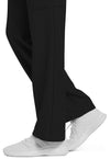 Black - Women's Mid Rise Drawstring Trouser Cargo Scrub Pants – Petite (View 4)