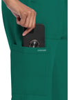 Hunter Green - Women's Mid Rise Drawstring Trouser Cargo Scrub Pants – Petite (View 3)