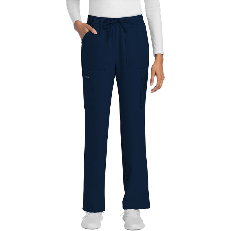 navy - Mid Rise Drawstring Trouser Cargo Pant