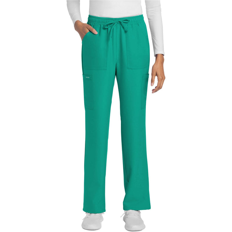 teal blue - Mid Rise Drawstring Trouser Cargo Pant