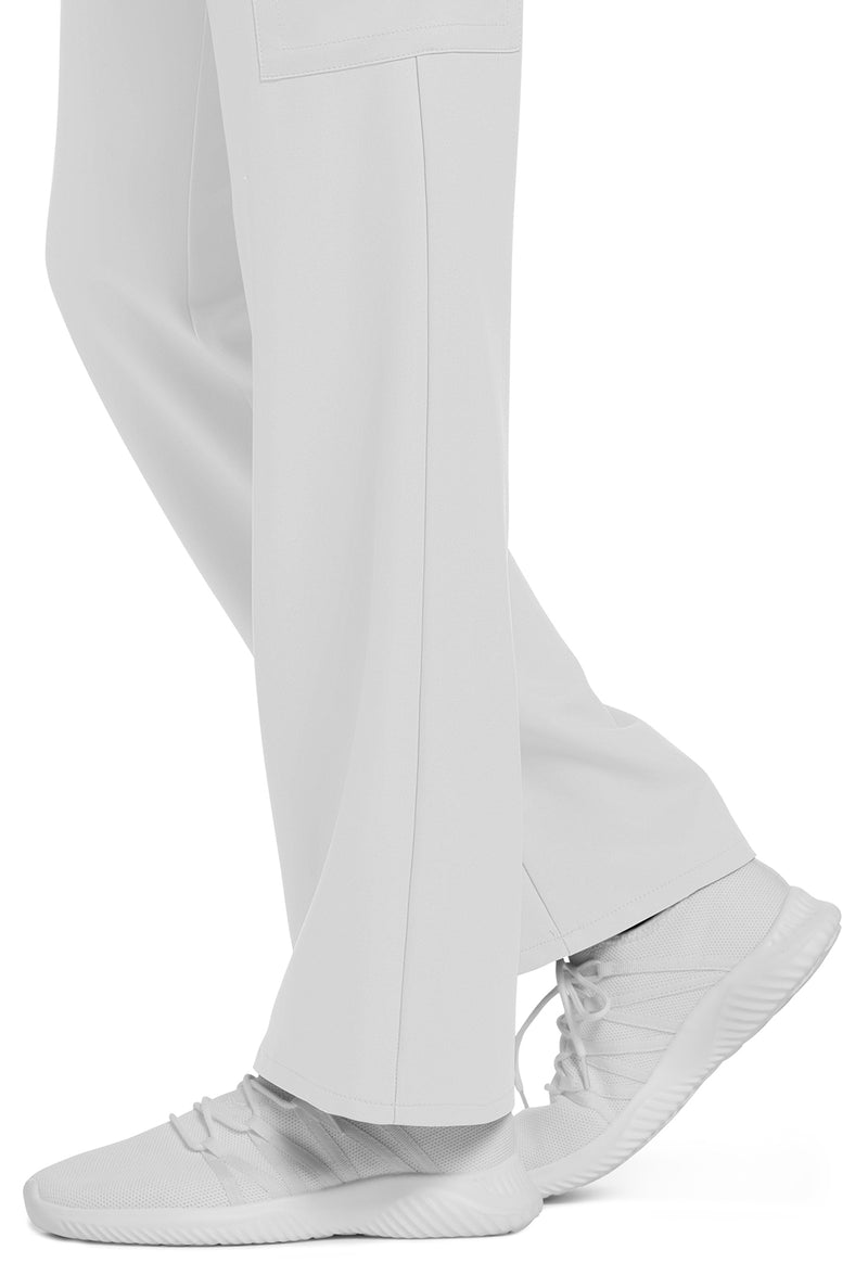 White - Women's Mid Rise Drawstring Trouser Cargo Scrub Pants – Petite (View 4)