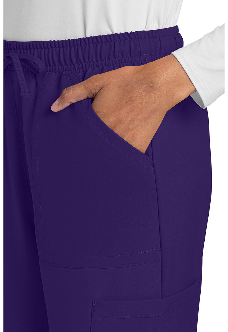 Grape - Women's Mid Rise Drawstring Trouser Cargo Scrub Pants – Tall (View 2)