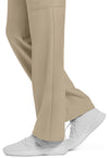 Khaki - Women's Mid Rise Drawstring Trouser Cargo Scrub Pants – Tall (View 4)
