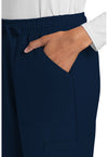 Navy - Women's Mid Rise Drawstring Trouser Cargo Scrub Pants – Tall (View 2)