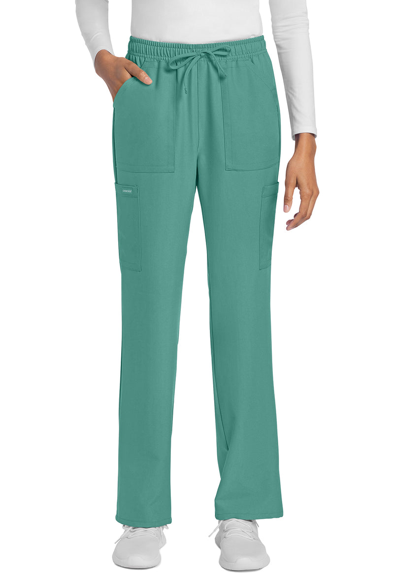Botanical Green - Cherokee WW Originals Ultra Women Scrub Pants - Front View