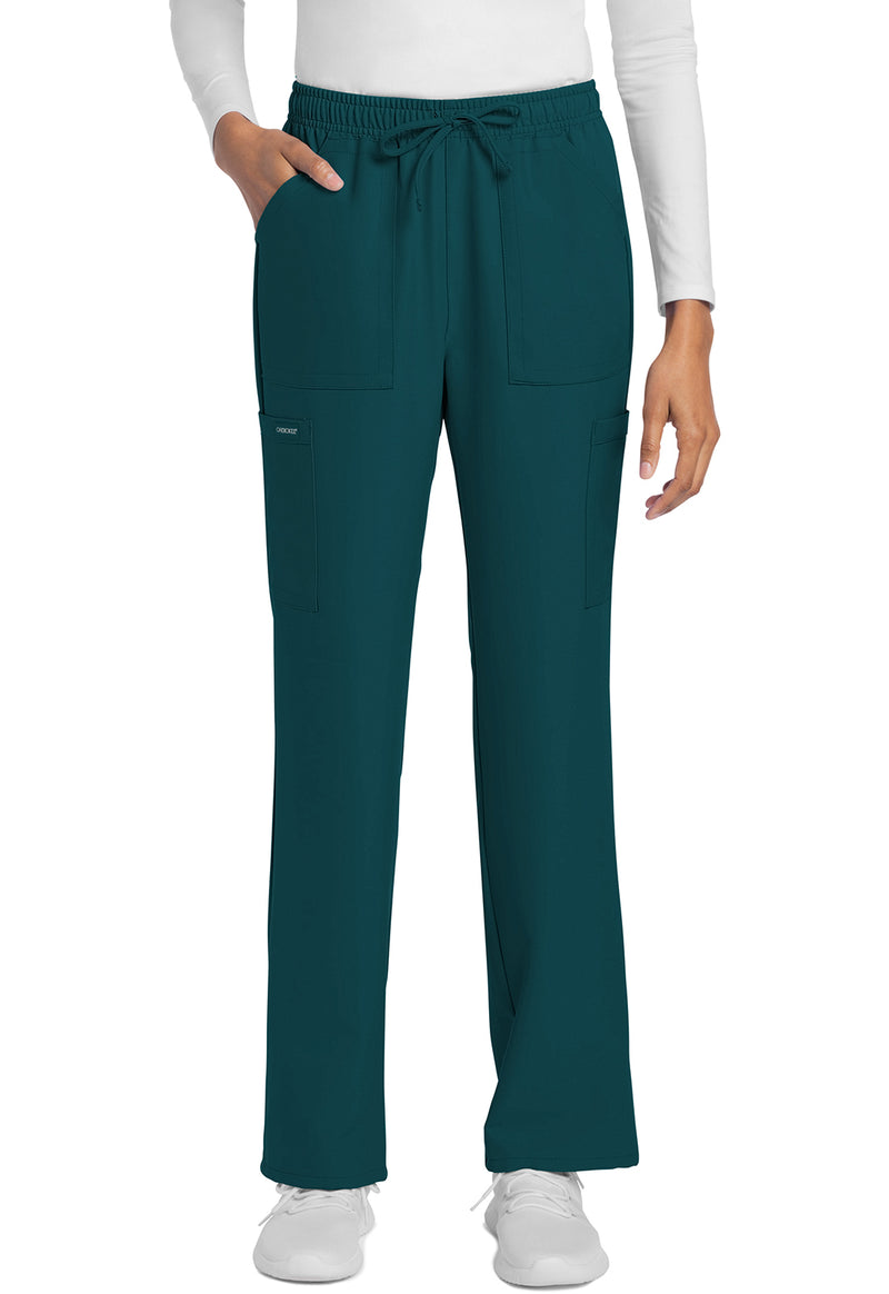 Caribbean Blue - Cherokee WW Originals Ultra Women Scrub Pants - Front View